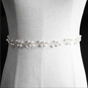 Pearl bridal waist sash